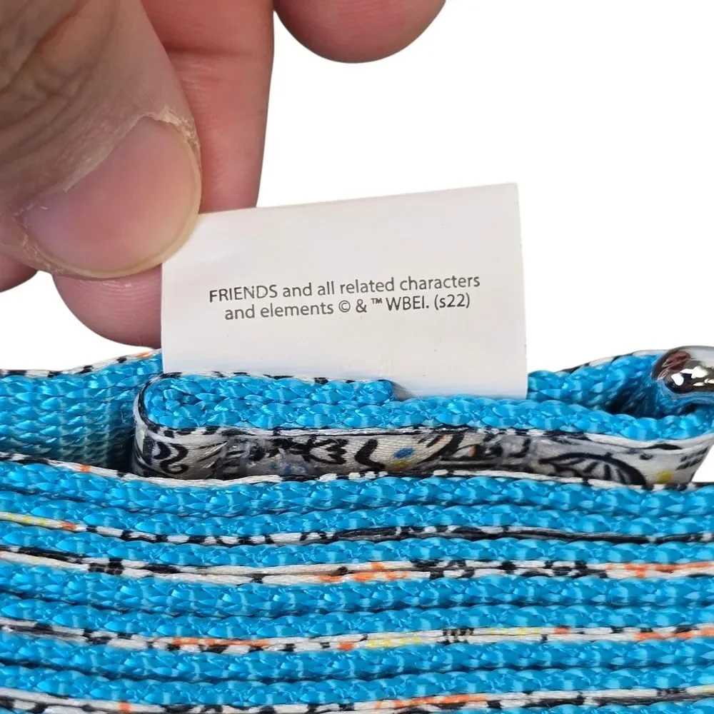 NWT FRIENDS Colorful Doodle Graphic Pet Collar & Leash Set Large